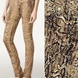 Tory Burch Brown Snakeskin Super Skinny Pants